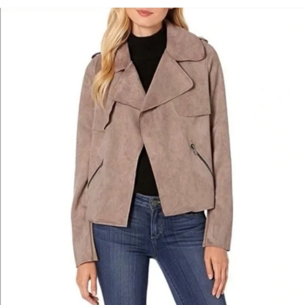 KUT From The Kloth Jacee Open Faux Suede Moto Jacket Sz L - Picture 9 of 11